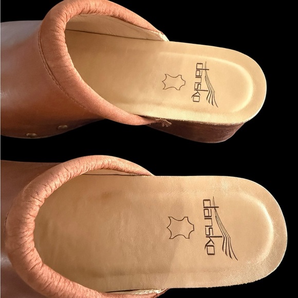 Dansko Andie Tan Leather Mules with Stud Accents - Picture 3 of 11